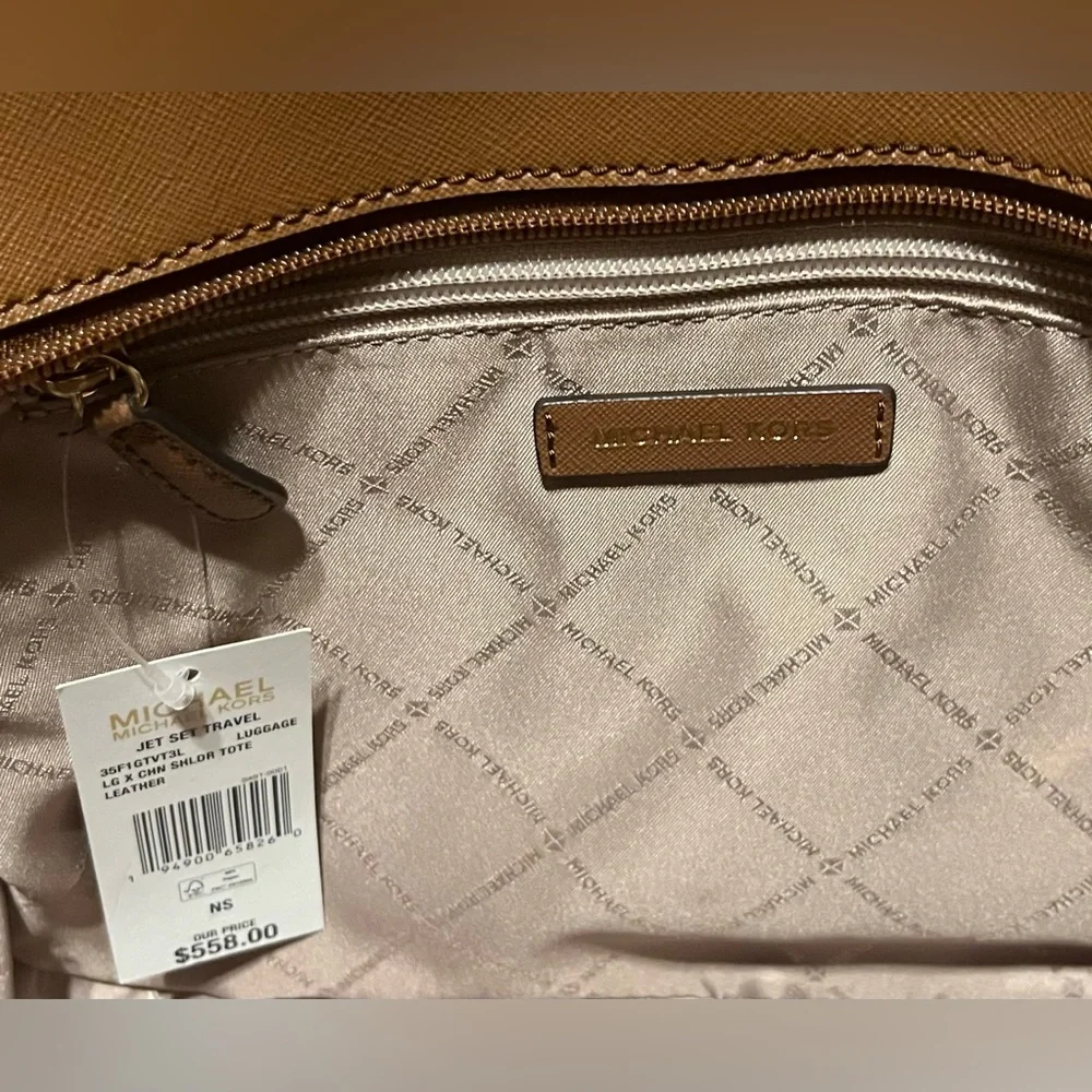 🤎NWT🤎MICHAEL Michael Kors Jet Set Shoulder Tote in Luggage Color. - Picture 4 of 6